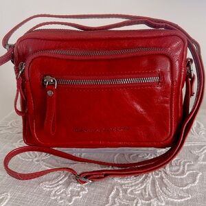 Spike & Sparrow Red Leather Camera Bag Style Crossbody